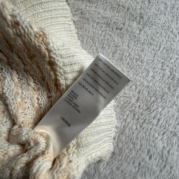 Urban Outfitters Womens Cream Textured Knit Dolman Sleeve Crop Sweater Medium - Picture 5 of 8